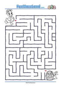 Free Printable themed Maze Worksheets for kids - Easter Duck