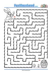 Free Printable themed Maze Worksheets for kids - Easter Bunny
