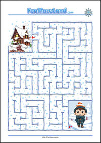 Free Printable Seasons Maze Worksheet for kids