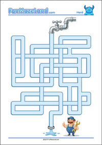 Free Printable Hard Pipe Maze