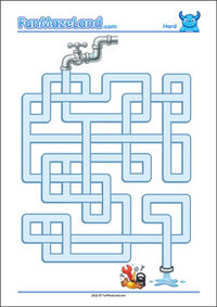 Free Printable Hard Pipe Maze