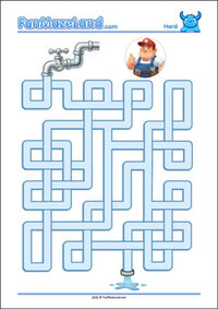 Free Printable Hard Pipe Maze