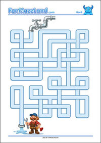 Free Printable Hard Pipe Maze
