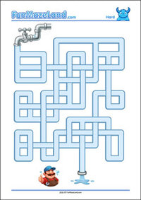 Free Printable Hard Pipe Maze
