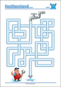 Free Printable Hard Pipe Maze