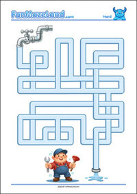 Free Printable Hard Pipe Maze
