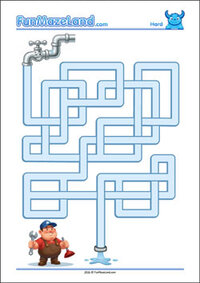 Free Printable Hard Pipe Maze