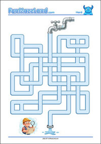 Free Printable Hard Pipe Maze