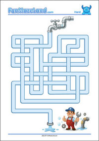 Free Printable Hard Pipe Maze