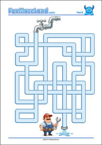 Free Printable Hard Pipe Maze