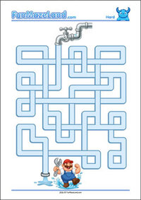 Free Printable Hard Pipe Maze
